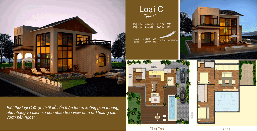 Mẫu biệt thự Casa lavanda loại C