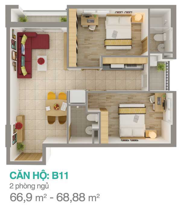 Căn hộ 3 mặt tiền - Melody Residences - 14