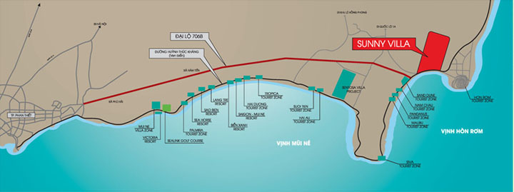 sunny villa - sơ đồ vị tr&iacute;