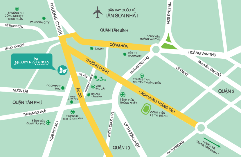 Căn hộ 3 mặt tiền - Melody Residences