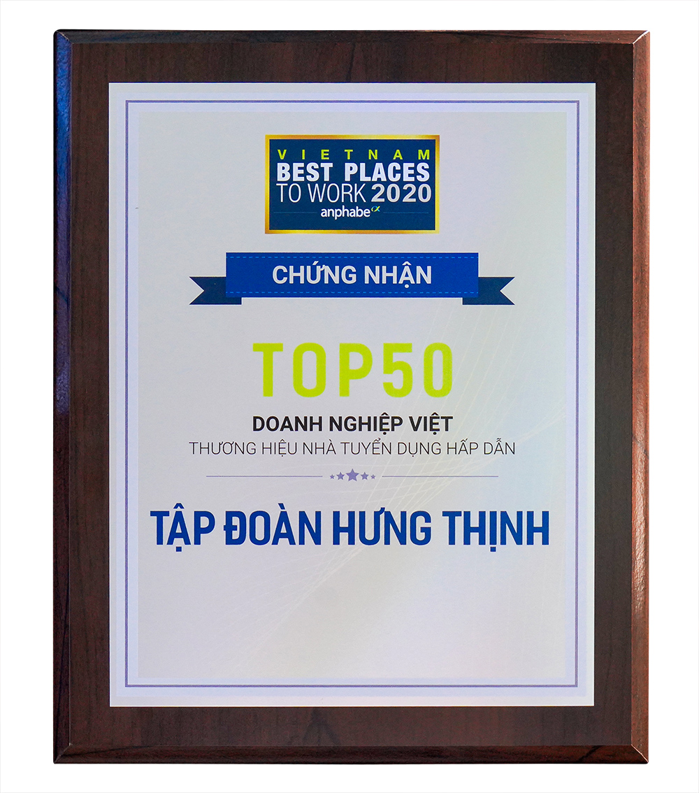 Tập đoàn Hưng Thịnh nhận cú đúp giải thưởng tại Lễ vinh danh Nơi làm việc tốt nhất Việt Nam 2020