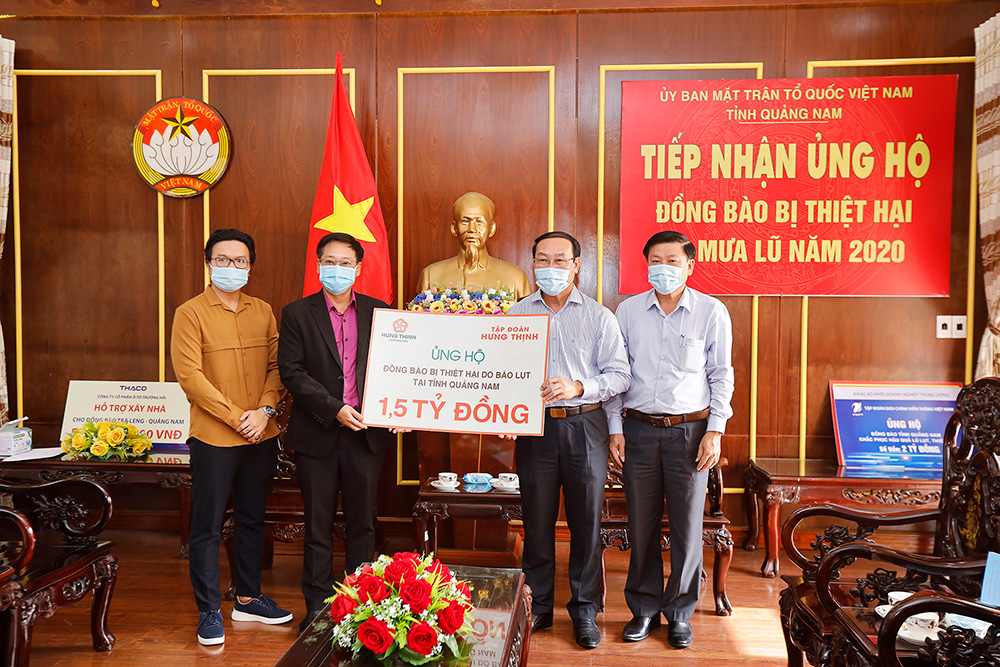 Tập đoàn Hưng Thịnh ủng hộ 3 tỷ đồng hỗ trợ đồng bào bị thiệt hại do Bão số 9 tại tỉnh Quảng Nam và Quảng Ngãi