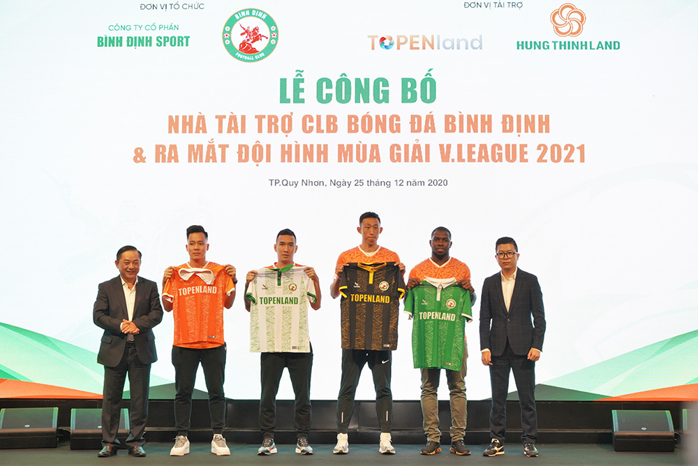 Topenland và Hưng Thịnh Land tài trợ 300 tỷ cho CLB bóng đá Topenland Bình Định trong 3 mùa giải V.League 2021 - 2023