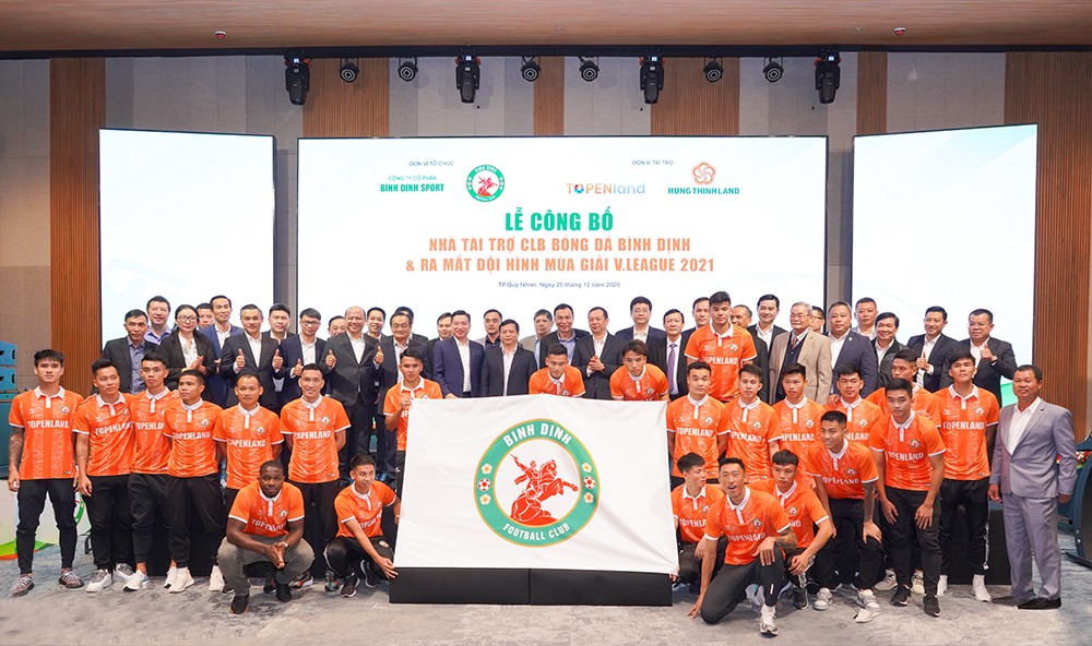 Topenland và Hưng Thịnh Land tài trợ 300 tỷ cho CLB bóng đá Topenland Bình Định trong 3 mùa giải V.League 2021 - 2023