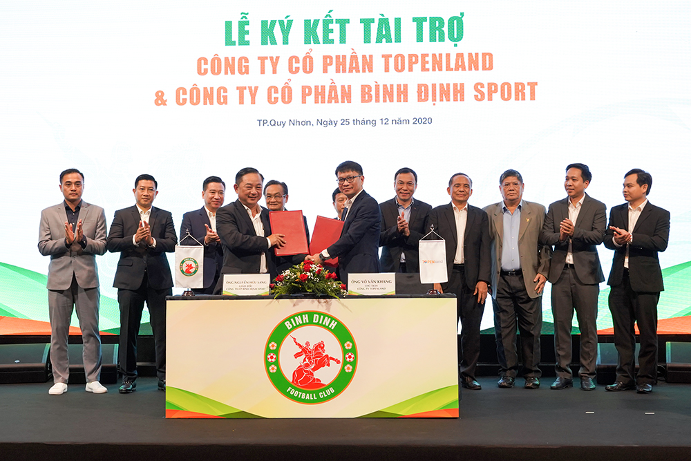 Topenland và Hưng Thịnh Land tài trợ 300 tỷ cho CLB bóng đá Topenland Bình Định trong 3 mùa giải V.League 2021 - 2023