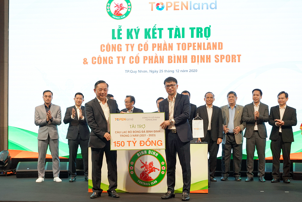 Topenland và Hưng Thịnh Land tài trợ 300 tỷ cho CLB bóng đá Topenland Bình Định trong 3 mùa giải V.League 2021 - 2023