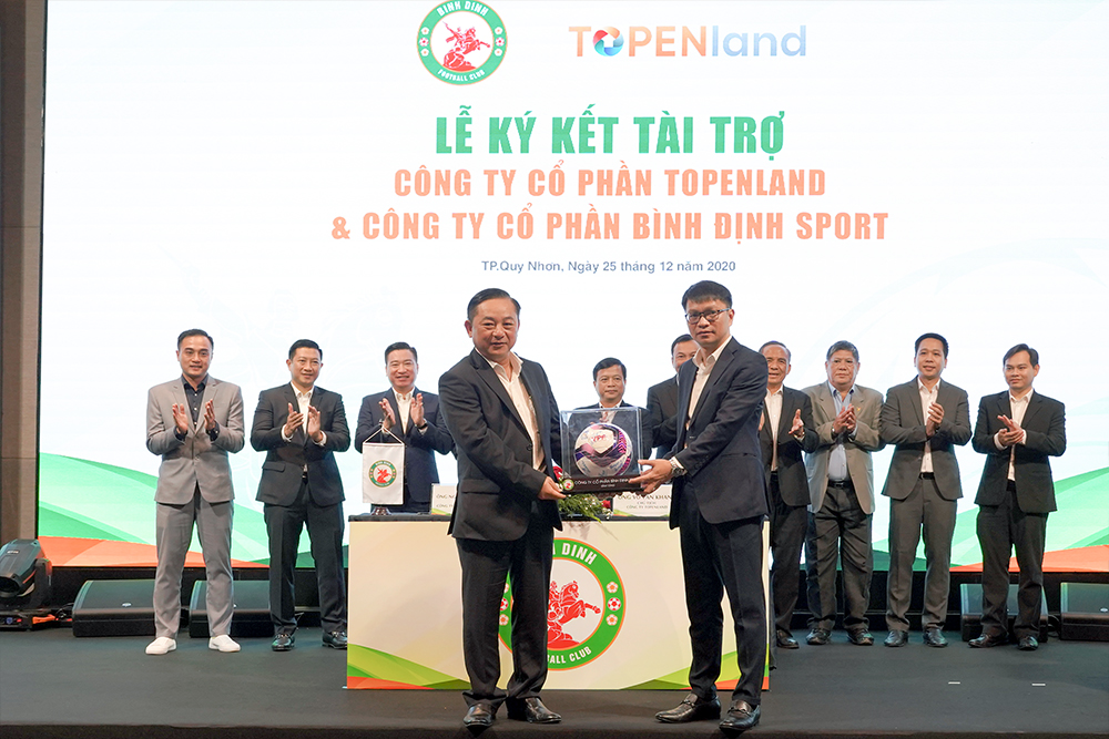 Topenland và Hưng Thịnh Land tài trợ 300 tỷ cho CLB bóng đá Topenland Bình Định trong 3 mùa giải V.League 2021 - 2023