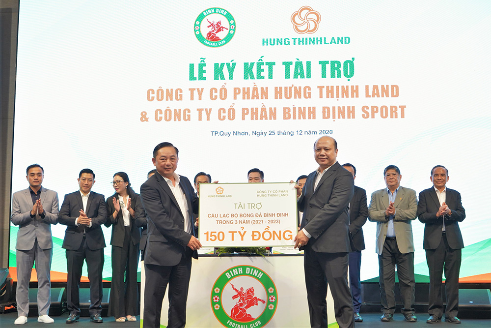 Topenland và Hưng Thịnh Land tài trợ 300 tỷ cho CLB bóng đá Topenland Bình Định trong 3 mùa giải V.League 2021 - 2023